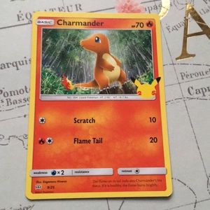 Non holographic Charmander Pokémon card.